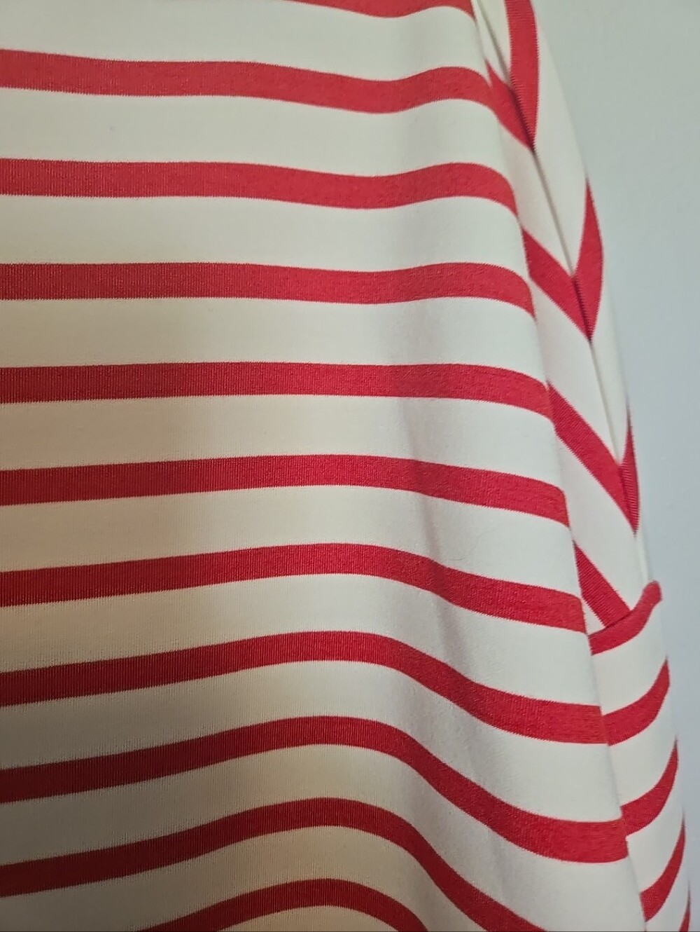 SPANX Long-Sleeve Cotton Boatneck Top Red Ivory Stripe 1X NWT - Picture 3 of 7